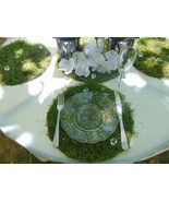 Round moss placemats 10- 15&quot;  wholesale plates round charger decorative ... - £95.13 GBP