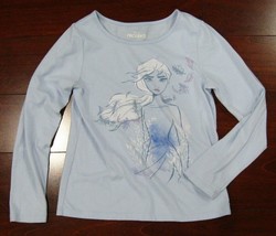 DISNEY Frozen Elsa Girl&#39;s Long Sleeve Shirt Top Light Blue Size M Medium - £7.86 GBP