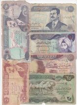 IRAQ, (Lot of 6) Old Issue, Banknotes With Faults/Damage, IR3 - $13.06