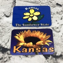 Kansas The Sunflower State Set Of 2 Metal Refrigerator Magnets - $7.91