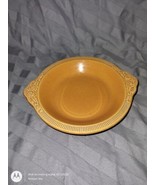 Vintage Homer Laughlin Oven Serve Shirred Egg Dish Pumpkin Embossed Flowers - $8.60