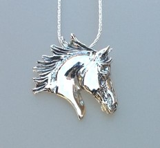 Horse head Pendant  ONLY Tarnish Resistant Sterling Silver Necklace Jewelry - £64.27 GBP