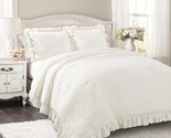 Lush Decor Reyna Ruffle Comforter Set - 3 Piece Cozy Ruffled Bedding Set... - £120.30 GBP