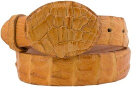 Kids Western Dress Belt Buttercup Crocodile Skin Leather Rodeo Buckle Si... - $135.58 CAD