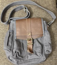 TSD brand Gray Tapa Two Tone Crossbody Canvas Bag EUC - $39.95