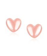 14k Rose Gold Puffed Heart Shape Earrings - $188.09