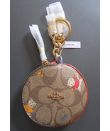 Coach Kitty Cat Mittens Circular Coin Purse Key Ring fob Bag Charm New $128 - $1,646.23 MXN