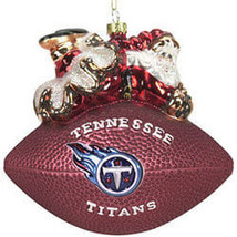 Tennessee Titans Ornament 5 1/2 Inch Peggy Abrams Glass Football CO - $36.99