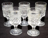 Vintage Anchor Hocking WEXFORD 5⅜&quot; Claret Wine Juice Water Glass - Set Of 5 - £24.72 GBP