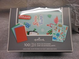 Hallmark 100 Blank Note Cards w/Envelopes &amp; 33 Stickers 3.75” x 5.25” Bo... - $24.70