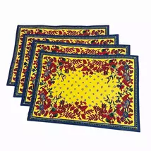 Williams-Sonoma Provence Red Navy Yellow 4pc Placemat Set - $48.00