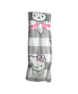Hello Kitty Gray White &amp; Pink Plush Throw Blanket 50&quot; x 70&quot; Brand New  - £34.88 GBP