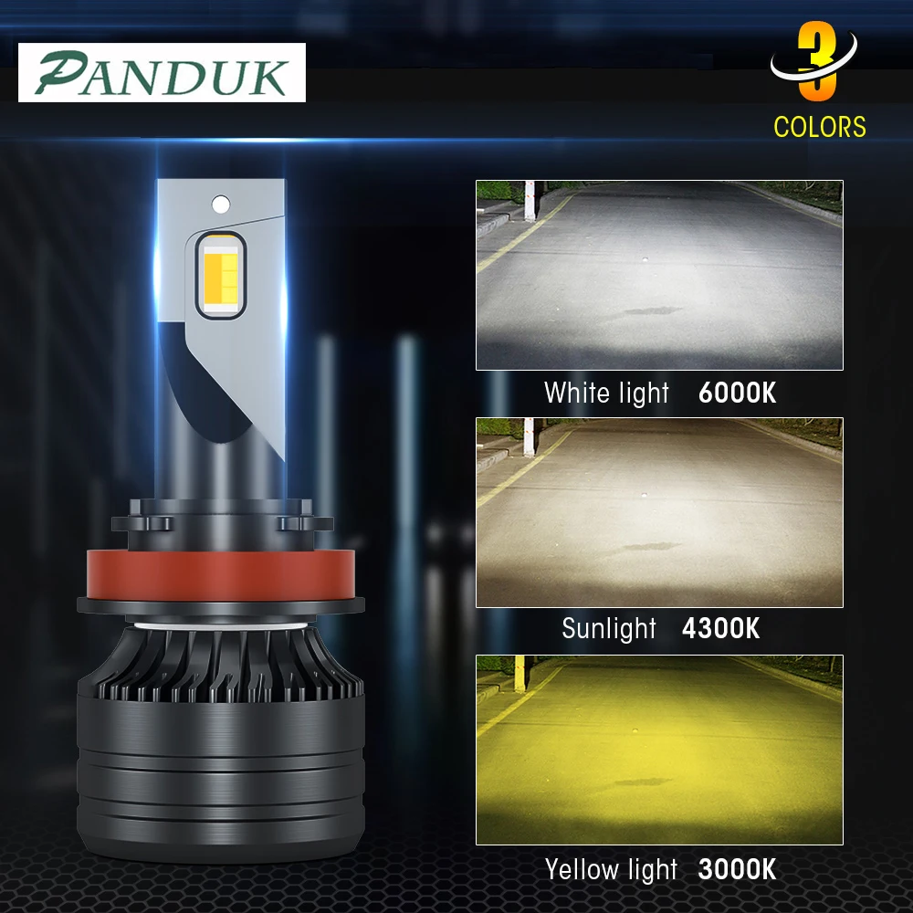 PANDUK  Dual-color H4 Led 22000LM Car Headlight Tri-color H7 H11 H8 9005 HB3 900 - £194.13 GBP