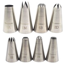 Open Star Piping Tip,8 Pack Stainless Steel Large Piping Nozzles Tip Set... - $19.99