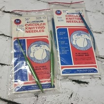 Boye Circular Knitting Needles New in Package Lot of 2 Size 13 and 9 aluminum  - £11.67 GBP