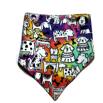 Reversible 2 Layer Puppy Dog Bandana Washable 100% Cotton XS M L Snap Ad... - $14.95