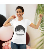 Wanderlust Women&#39;s Triblend Tee | Black and White Pine Tree Forest Graph... - £20.20 GBP+