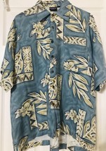 USA Hutspah Hawaiian Shirt Floral Mens Large Aloha Tiki Beach Cruise Vacation M - £25.48 GBP