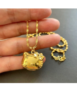 Hello Kitty Necklace 24K Gold Hello Kitty Locket Pendant Sanrio Hello Kitty - £70.67 GBP