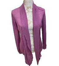 J Jill lavender lilac linen blend draped shawl front open cardigan size M - $27.72