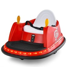 12V Electric Kids Ride On Bumper Car with Flashing Lights for Toddlers-Red - Col - £136.46 GBP