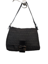 FENDI Black Zucca Monogram Mama Baguette with Leather Adjustable Strap - $599.99
