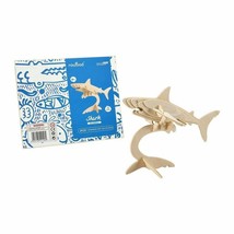 Lot of 2 3D Wood Puzzles for kids Educational DIY Model Craft Kit Shark Elephant - £12.55 GBP