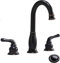 Oil Rubbed Bronze 8 Inch Widespread 2-Handle 3 Hole Bathroom Sink Faucet By, Orb - £62.34 GBP