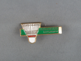 Vintage Soviet Sports Pin - Badminton with Shuttlecock - Stamped Pin  - £11.85 GBP