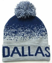 Dallas City Navy Blue / Gray Classic POM Ball Knit Hat Cap Winter Ski Be... - $242.13 MXN