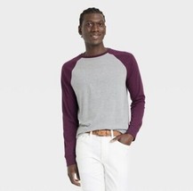 Mens Long Sleeve Lyndale T-Shirt Goodfellow &amp; CO Plum Purple &amp; Gray. XXL.V - £10.38 GBP