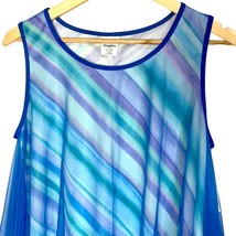 Body Wrappers Adult Overlay Tunic Top Praise Liturgical Blue Chiffon Ombre M - £25.68 GBP