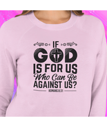 Heavy Blend™ Crewneck Sweatshirt &quot;If God is For Us&quot; black graphic - £22.09 GBP+