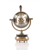 8&quot; Circle Brass Metal And Glass Analog Wall Clock - £200.03 GBP