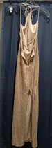 Lucy in the Sky Sequin Halter Maxi Dress in Gold Size M - £45.03 GBP