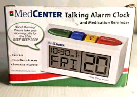 MEDCENTER MED CENTER TALKING ALARM CLOCK MEDICATION PILL REMINDER DIGITA... - $24.99