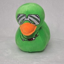 Green Plush Duck Embroidered Silver Sunglasses and Beaded Red White Neck... - $14.95