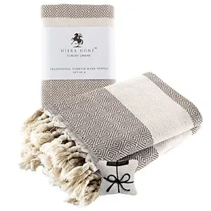 New Hiera Home Decorative Turkish Kitchen Towels Set Of 2 100% Cotton Hand Towe - £43.06 GBP