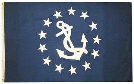3X5 US Yacht Club Commodore Navy 100D Woven Poly Nylon 3&#39;x5&#39; Flag Banner - £20.39 GBP