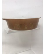 VTG Pyrex Early American Brown &amp; 22k Gold Cinderella Bowl #471 1 Pint Se... - £9.86 GBP