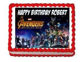 Avengers Infinity War party edible cake image cake topper frosting sheet* - £8.00 GBP