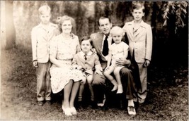 RPPC Lovely Family Father Mother c1940s Cute Sons Daughter Photo Postcard Z20 - £7.13 GBP