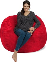 Chill Sack Bean Bag Chair Cover, 4-Feet, Ultrafur - Red - £61.67 GBP