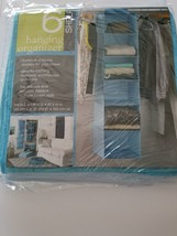 Six (6) Shelf ~ Hanging Organizer ~ 11.8&quot; x 11.8&quot; x 47.2&quot; ~ Aqua Colored - £17.89 GBP