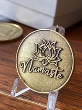 Namaste Lotus Flower Serenity Prayer Medallion Coin - £4.70 GBP