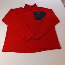 The North Face 1/4 Zip Fleece Pullover Jacket Men&#39;s Red &amp; Black Sweatshi... - $15.93