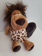 Caveman Lion Plush Stuffed Animal Leopard Spot Outfit Club 14&quot; Brown Tan - £21.71 GBP
