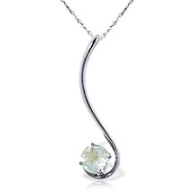 Galaxy Gold GG 14k White Gold 18&quot; Necklace with Natural Aquamarine - £432.41 GBP