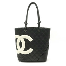 Chanel Cambon Line Coco Mark Medium Shoulder Bag Soft Calf Black White - £2,391.75 GBP