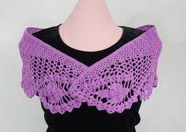 An elegant crocheted scarf-collar L-1 - £57.41 GBP